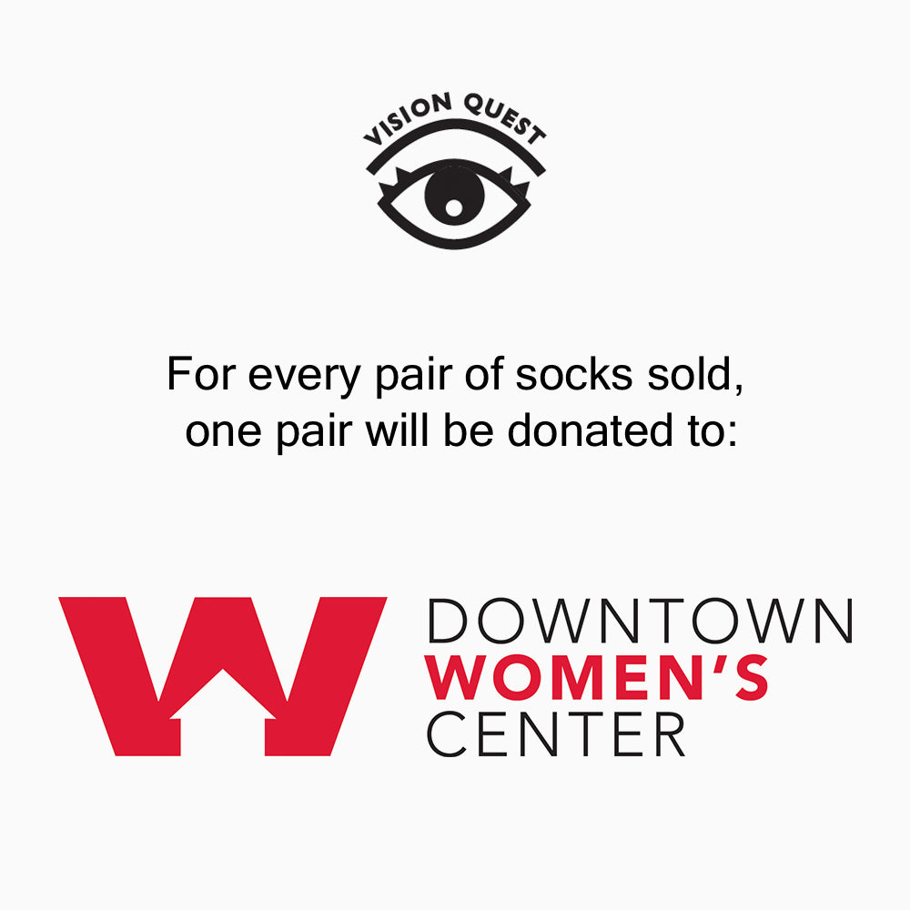 tie dye sock donation to the downtown womens center