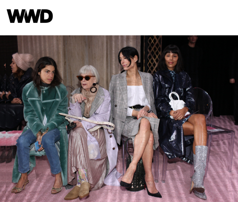 As seen in WWD, in the Front Row at New York Fashion Week