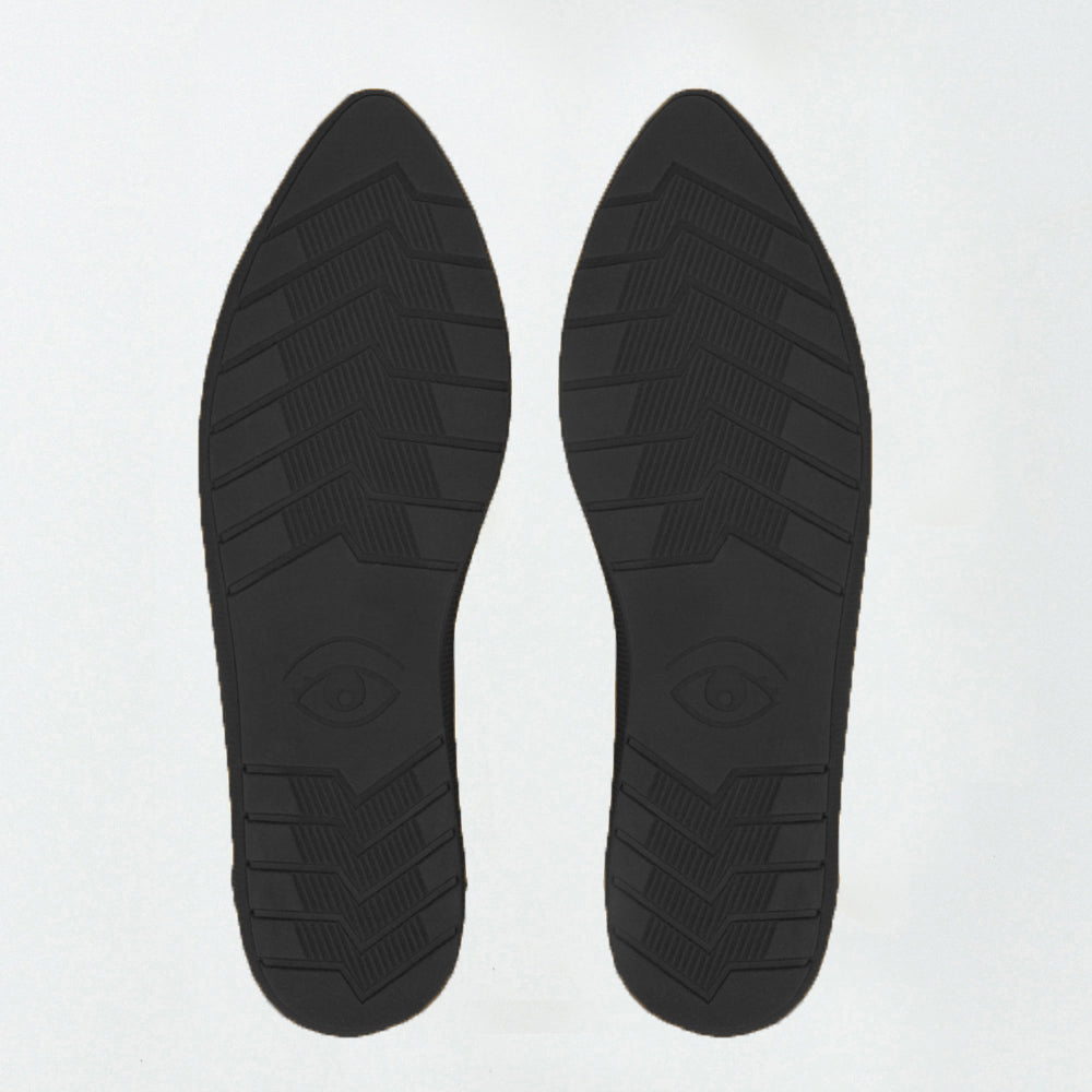 Grey Nubuck Black Outsole Babouche Shoes Sole